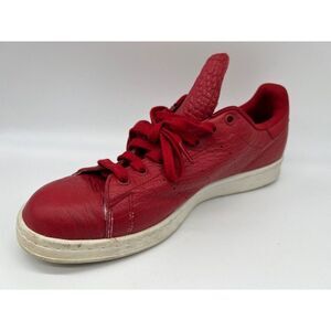 Adidas Stan Smith Men Red Snakeskin Print Leather Sneakers Size 11
